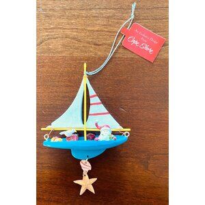 NWT Santa Sailing Ornament 2009 Julia Oliver Designs Cape Shore